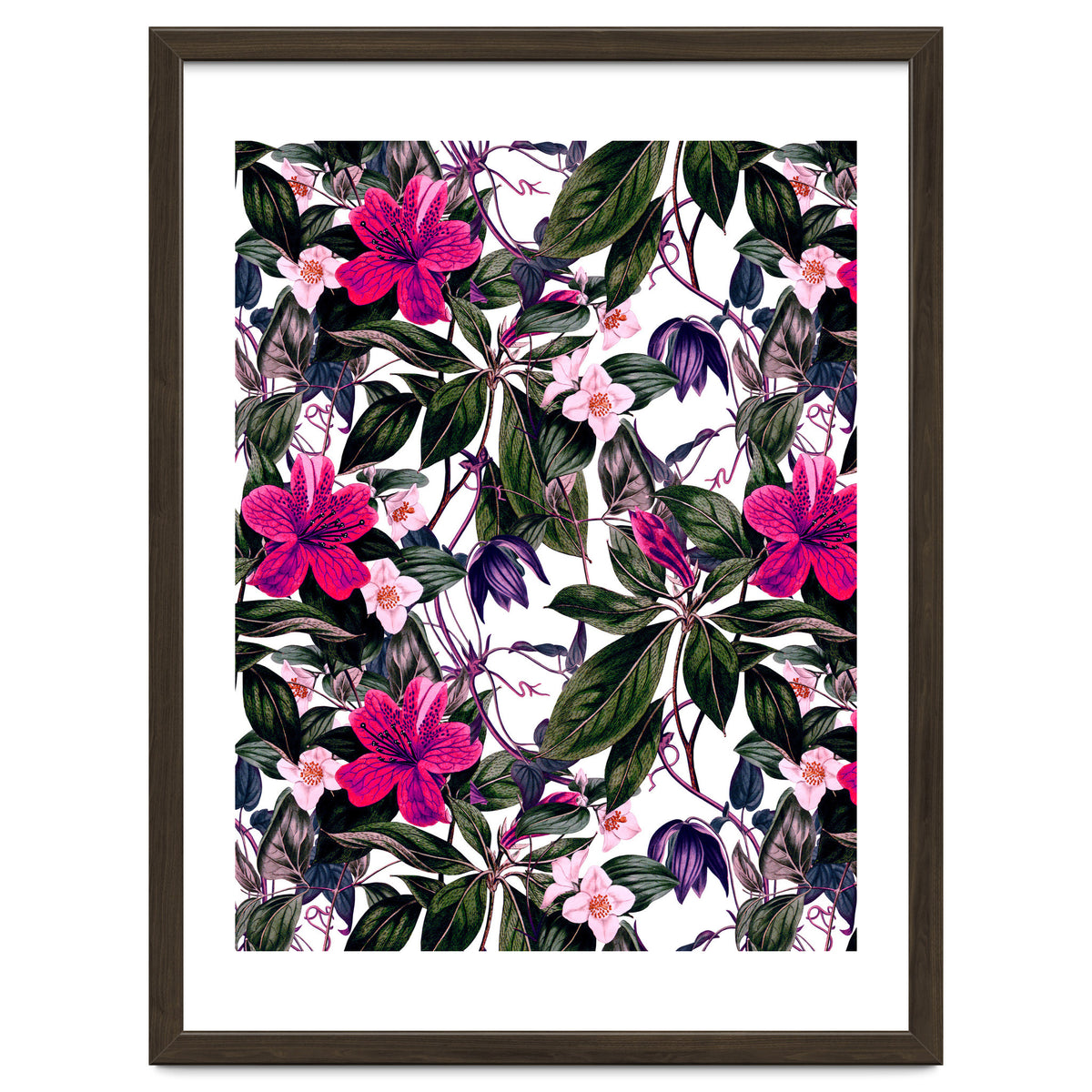 Pattern antique botanical flowers