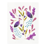Folk Art Peacocks Purple (Print Only) thumbnail