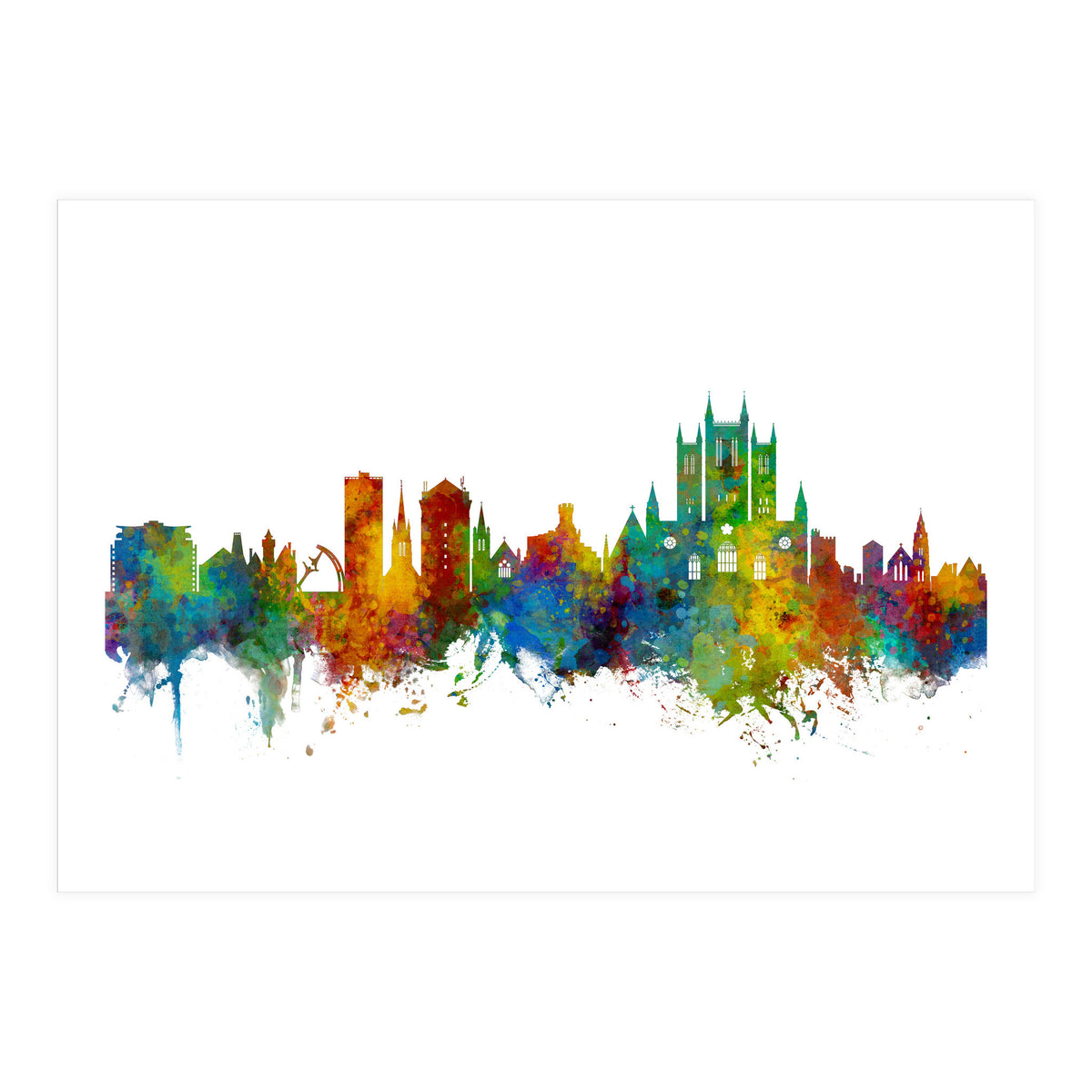 Lincoln England Skyline (Print Only)