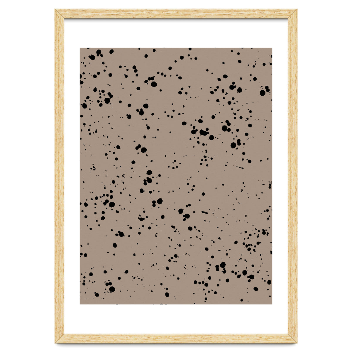 Black Paint Splatter on Dark Beige Background