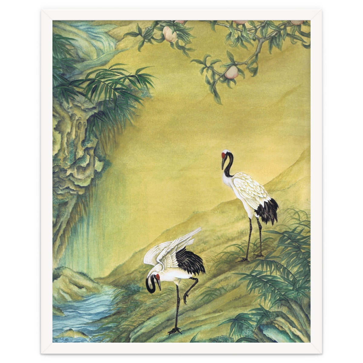Cranes Under A Peach Tree