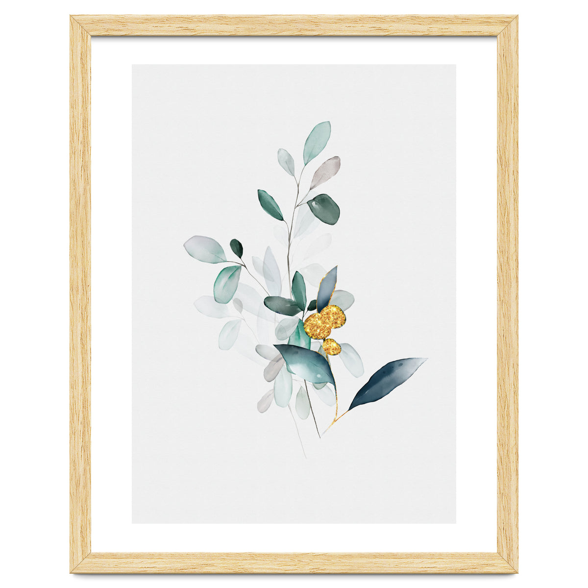 Modern Botanical Gold & Sage Study 02