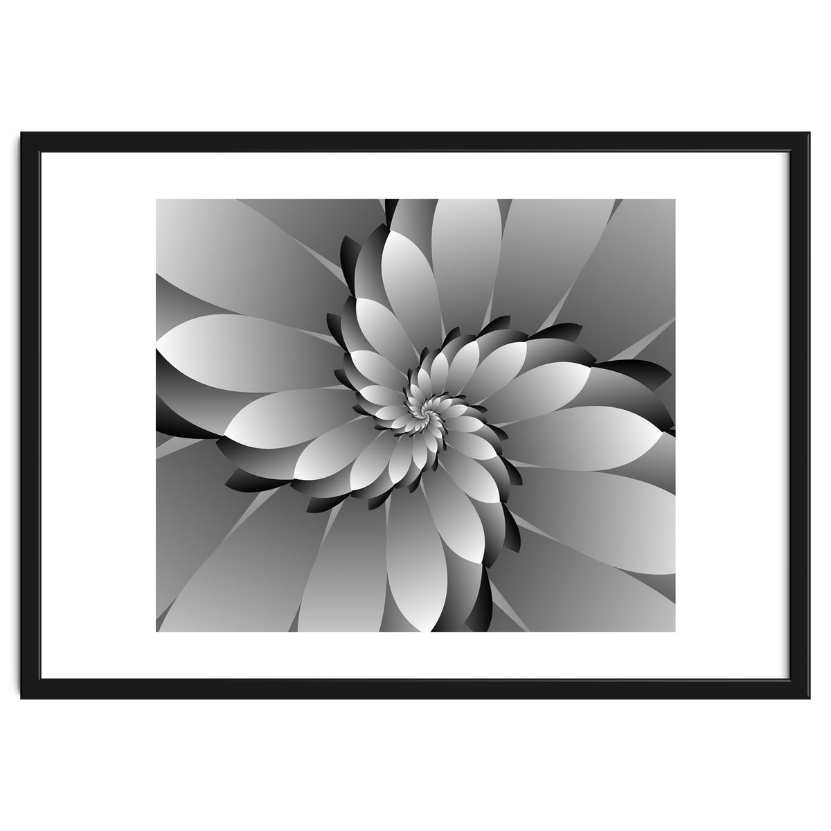 BLACK Floral 3D ART
