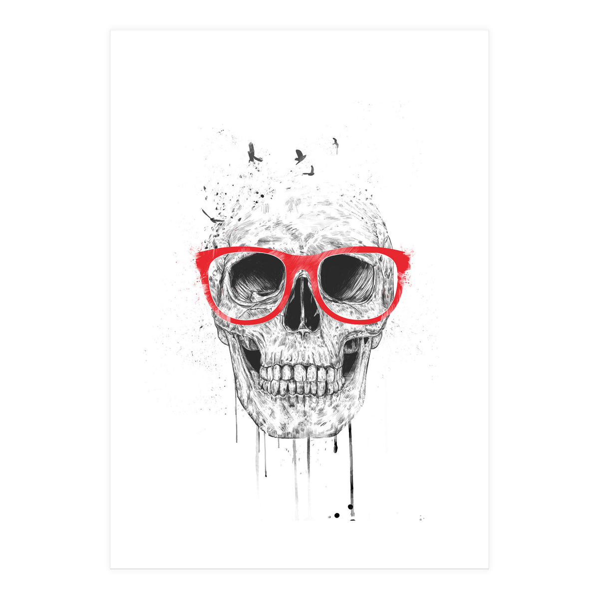 Skull With Red Glasses (Print Only)