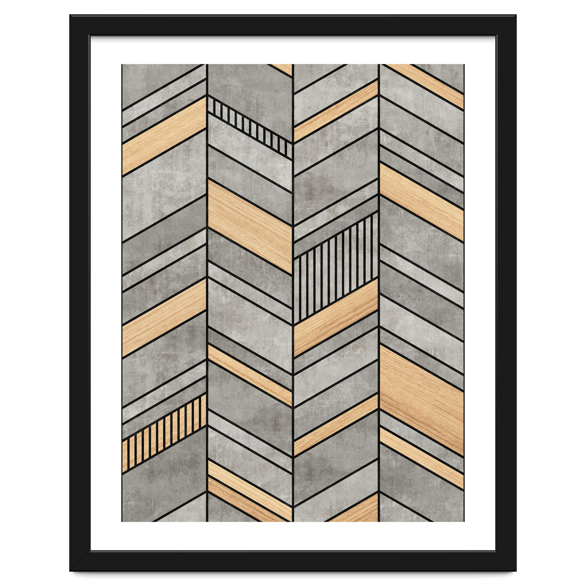 Abstract Chevron Pattern - Concrete and Wood