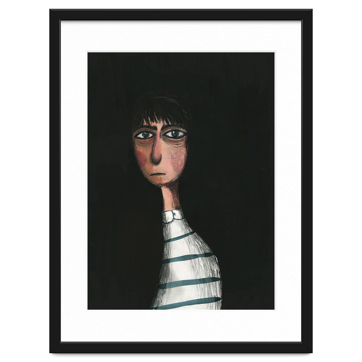 Seated Woman In Stripes