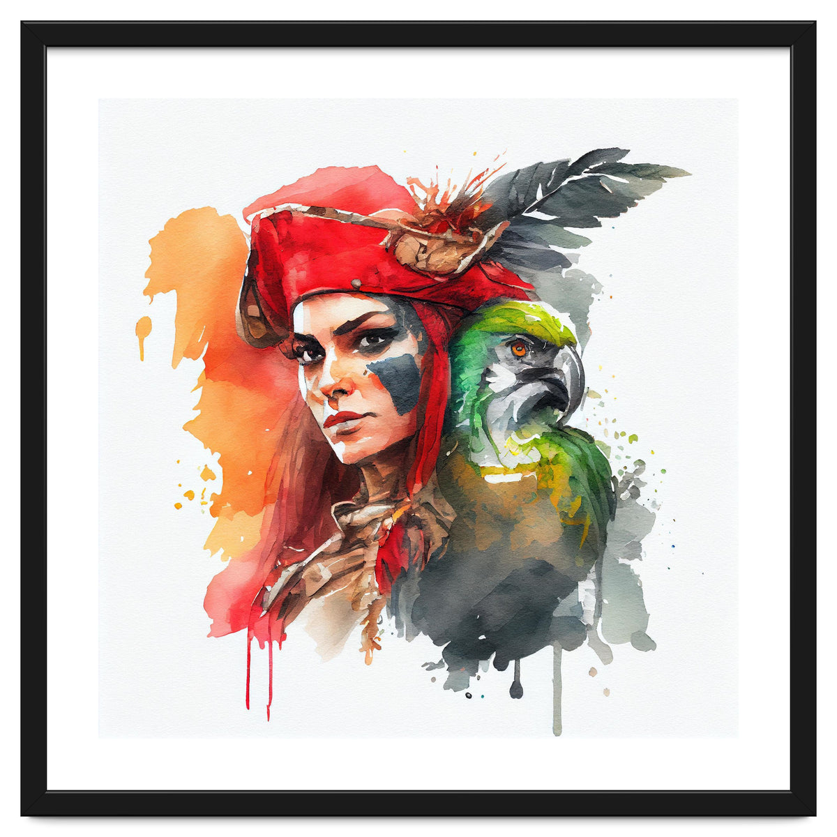 Watercolor Pirate Woman #2