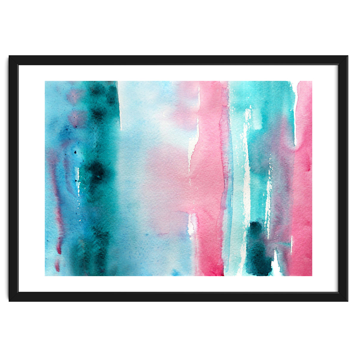 Turquoise love || abstract watercolor