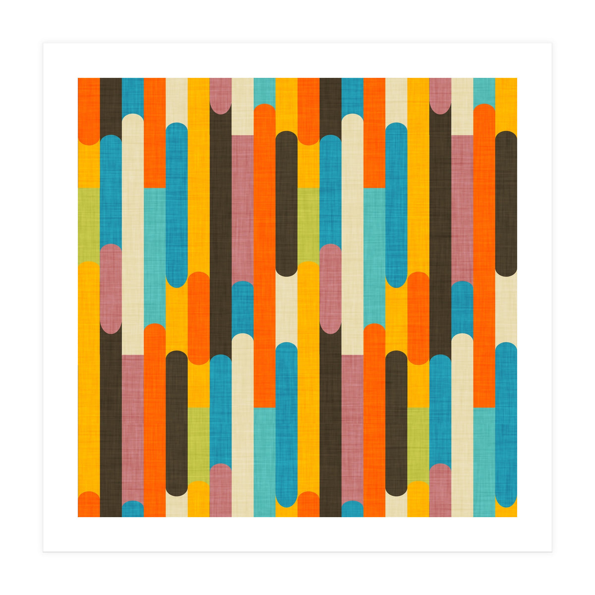 Retro Color Block Orange (Print Only)