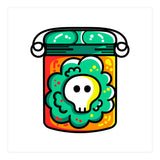 Kawaii Cute Skull In A Jar (Print Only) thumbnail