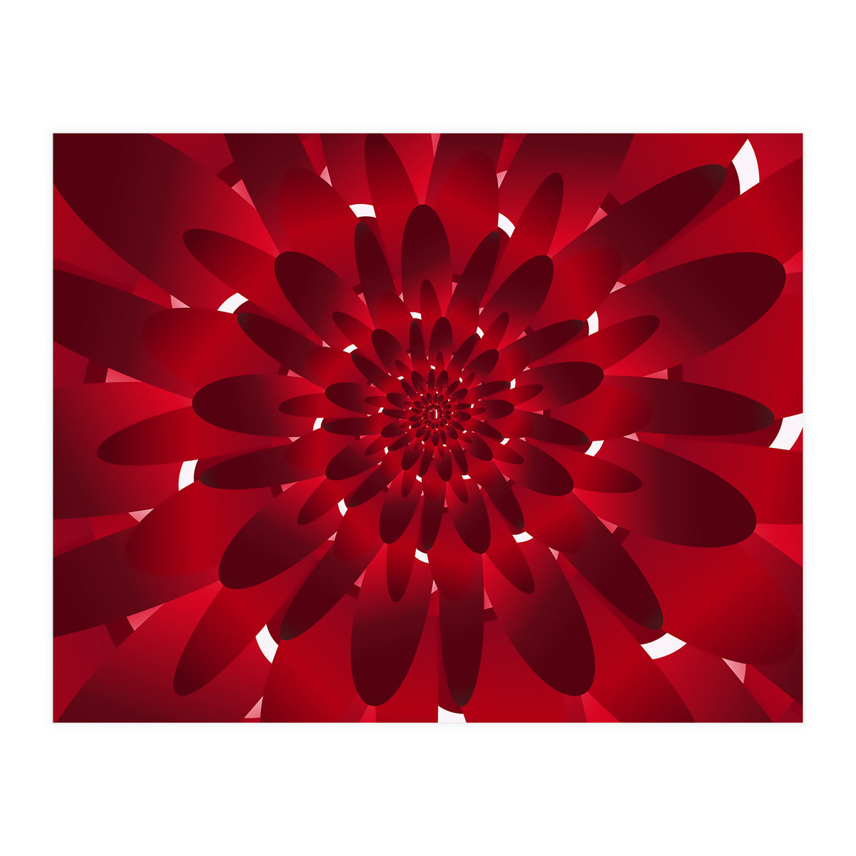 Abstract Modern Red Floral Design Art (Print Only)