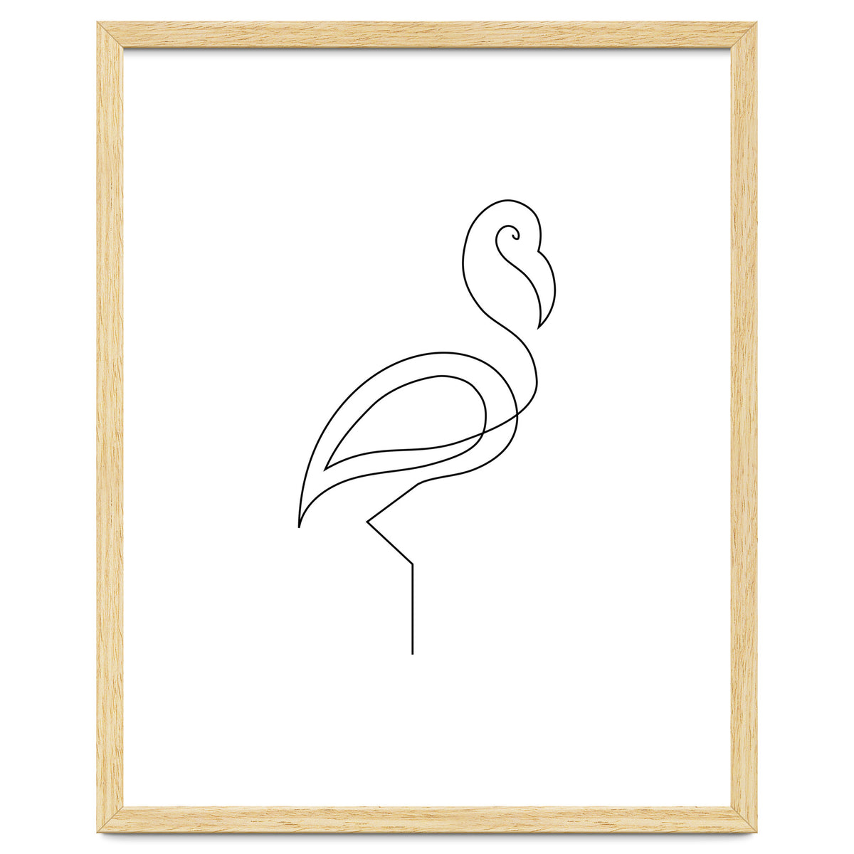 One Line Art Flamingo