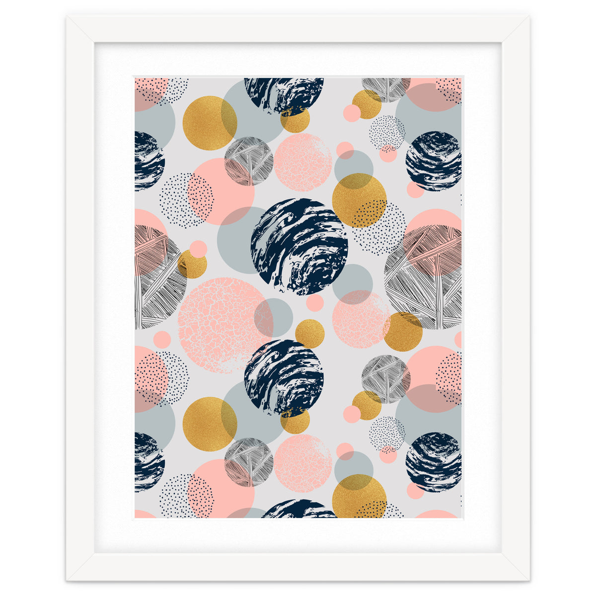 Pattern of abstract textured circles