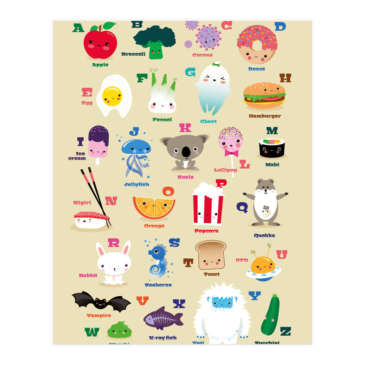 Nursery Kawaii Alphabet (Print Only)