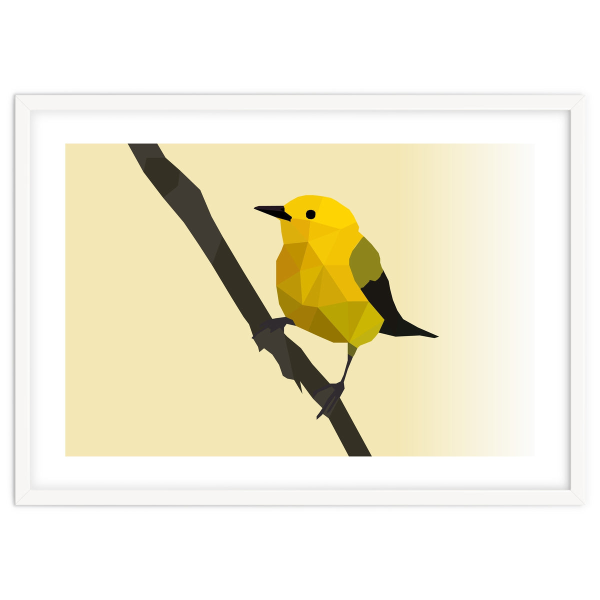 Prothonotary Warbler Low Poly Art