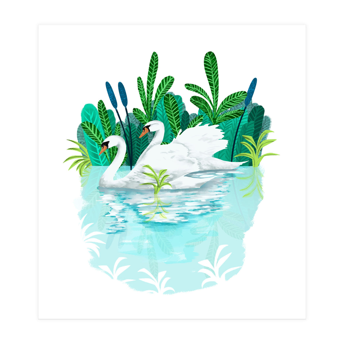 Swans In Love (Print Only)