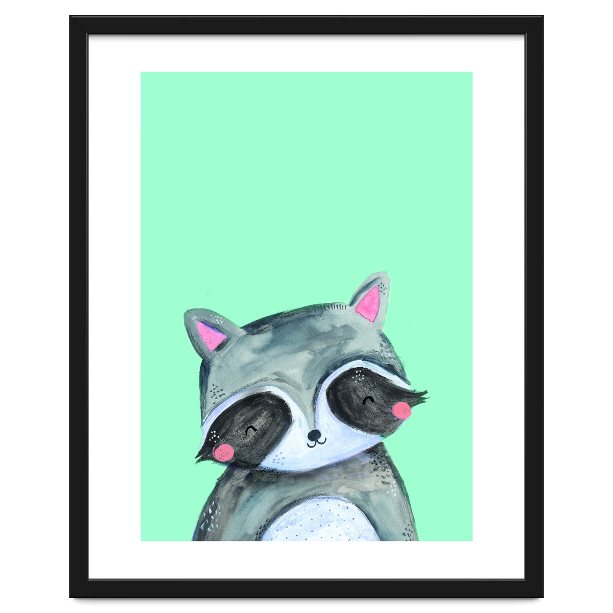 Woodland Racoon On Mint