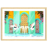 Moroccan Courtyard | Heron Animal Wildlife & Ethnic Vintage Architecture | Royal Fountain Palace thumbnail