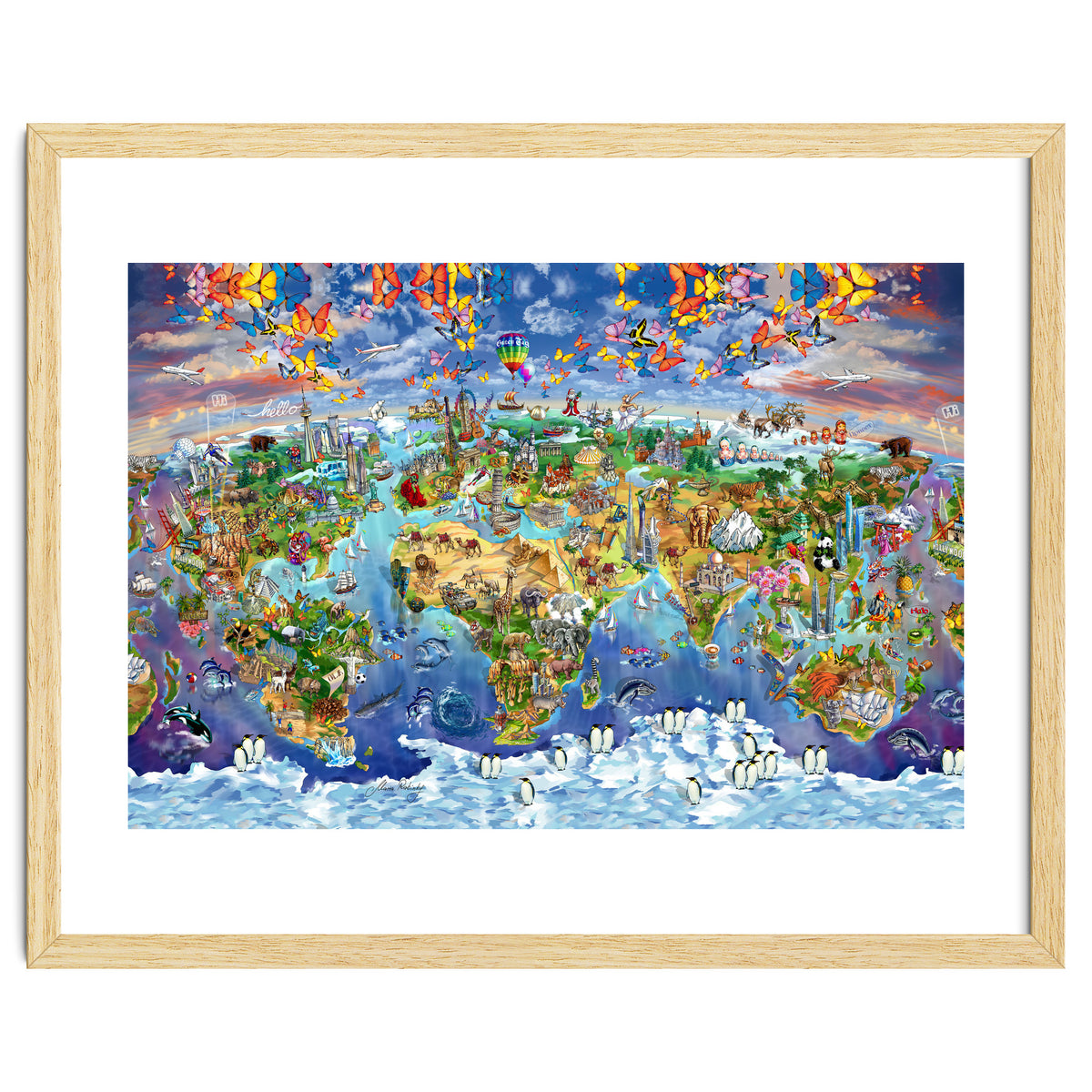 World Wonders Illustrated Map