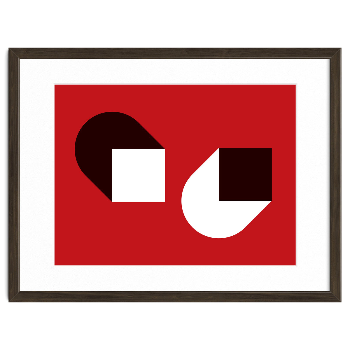 Geometric Shapes No. 38 - red, white & black