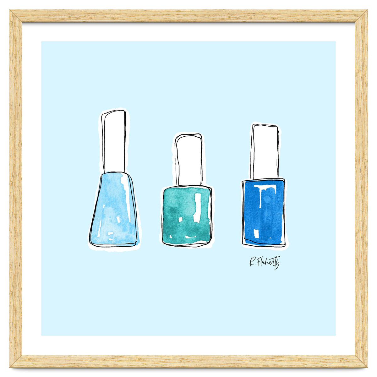 Nail Polish Watercolour | Blue
