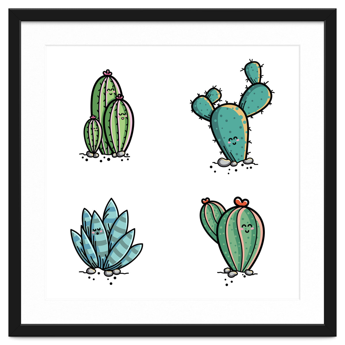 Kawaii Cute Cacti Desert Plants
