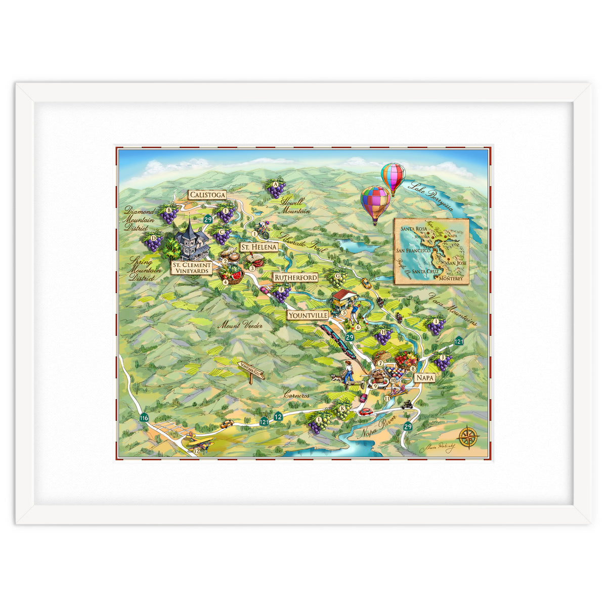 Napa Valley Illustrated Map