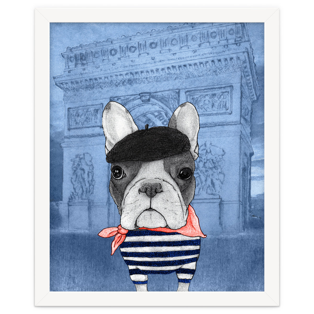 French Bulldog With Arc De Triomphe