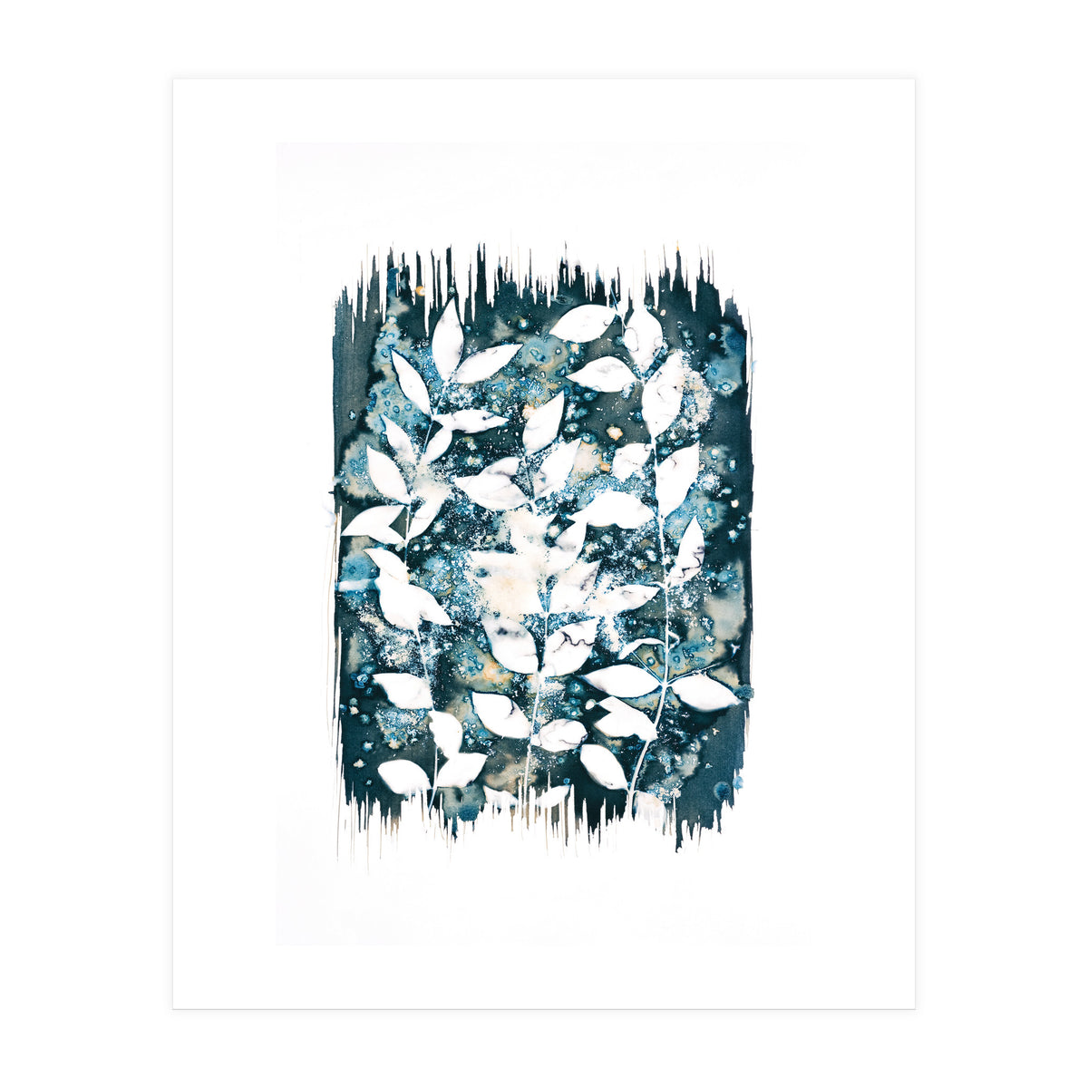 Indigo Blue Botanical Leaves No. 5 (Print Only)