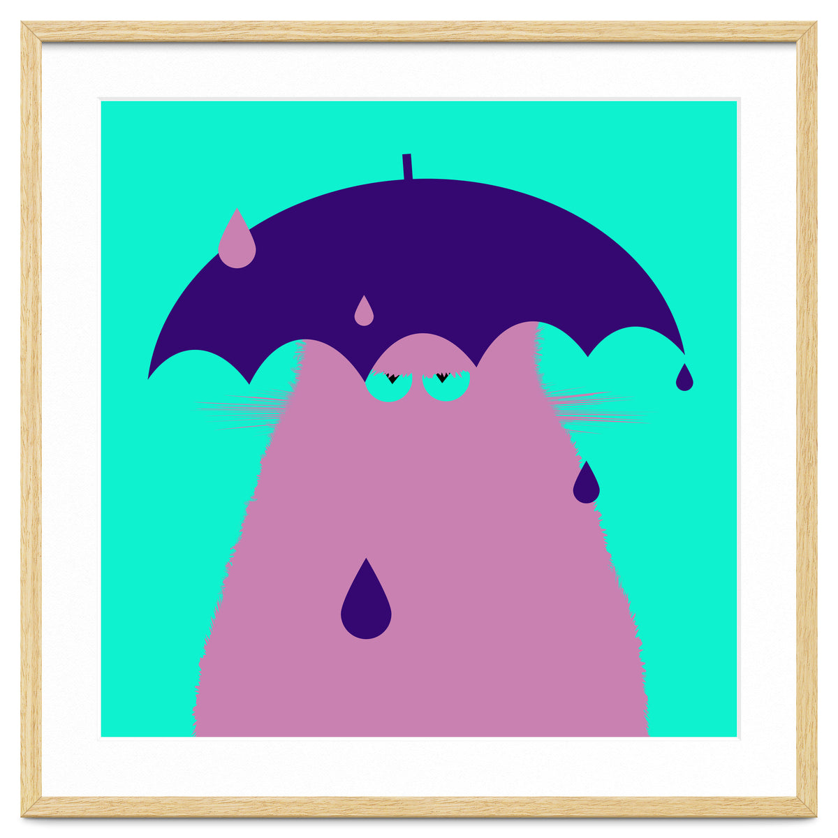 Lilac Cat With Umbrella