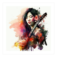 Watercolor Musician Woman #1 (Print Only)