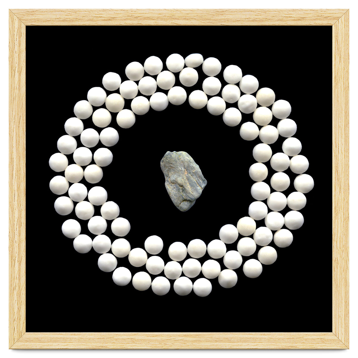 White pearls and stone