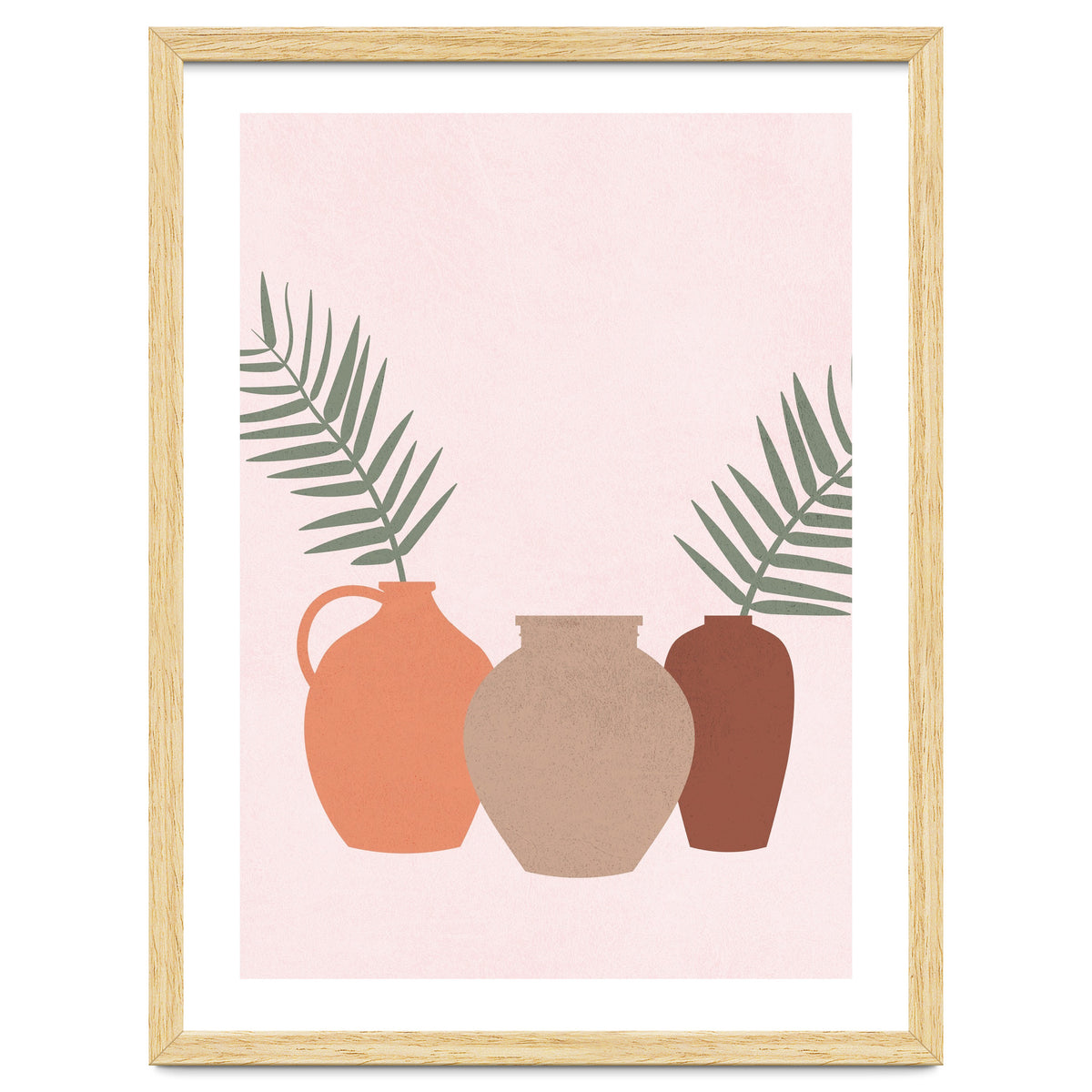 Palm Leaves Pottery Minimal Boho