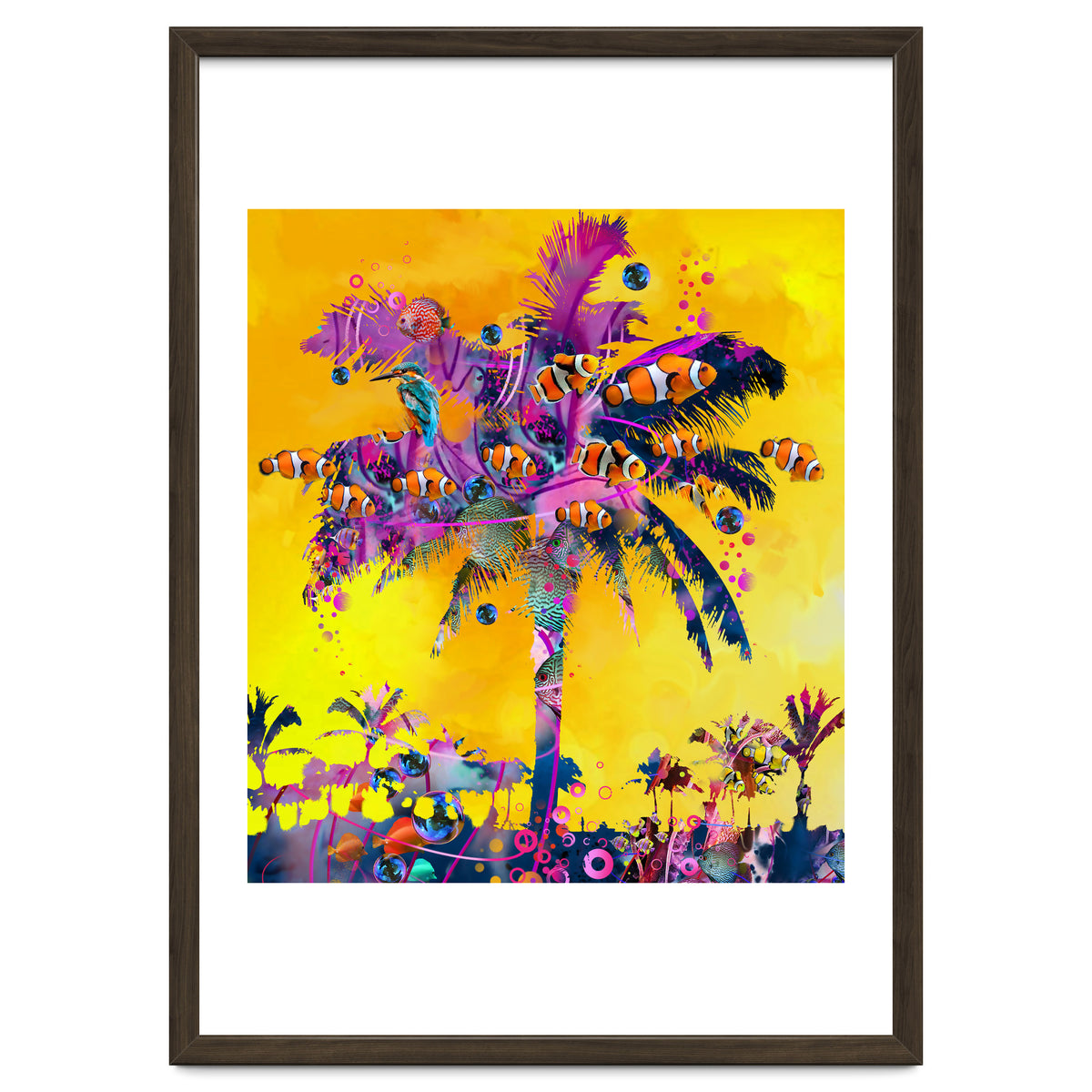 Purple Palm with Fish