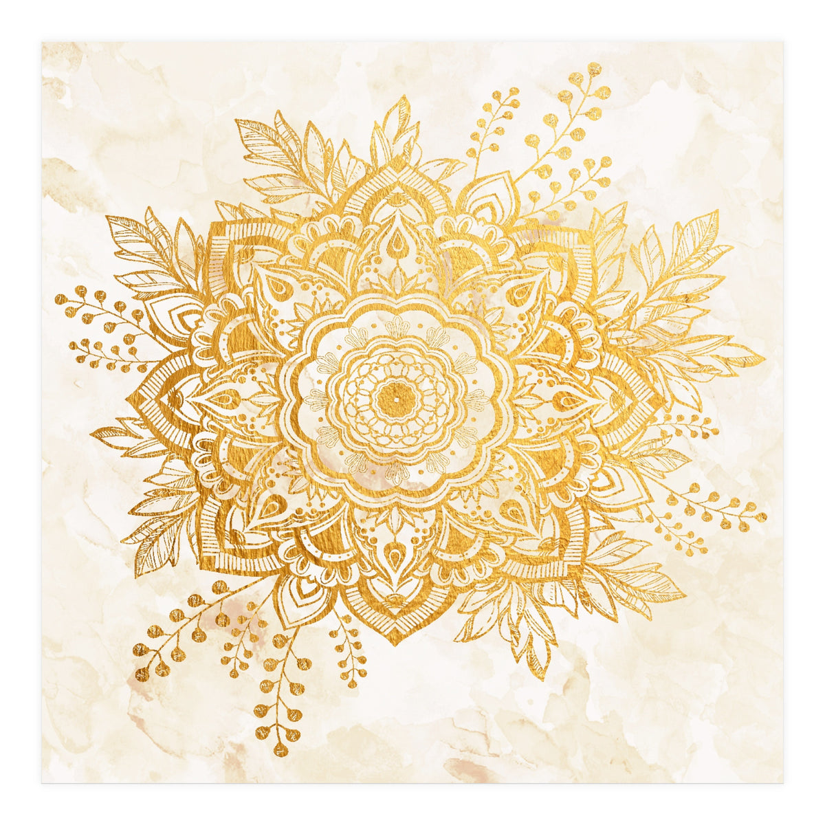 Queen Starring of Mandala-Gold Sunflower II (Print Only)