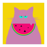 Watermelon Lilac Cat  (Print Only) thumbnail