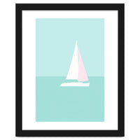 Minimal Sailboat - Turquoise Coast
