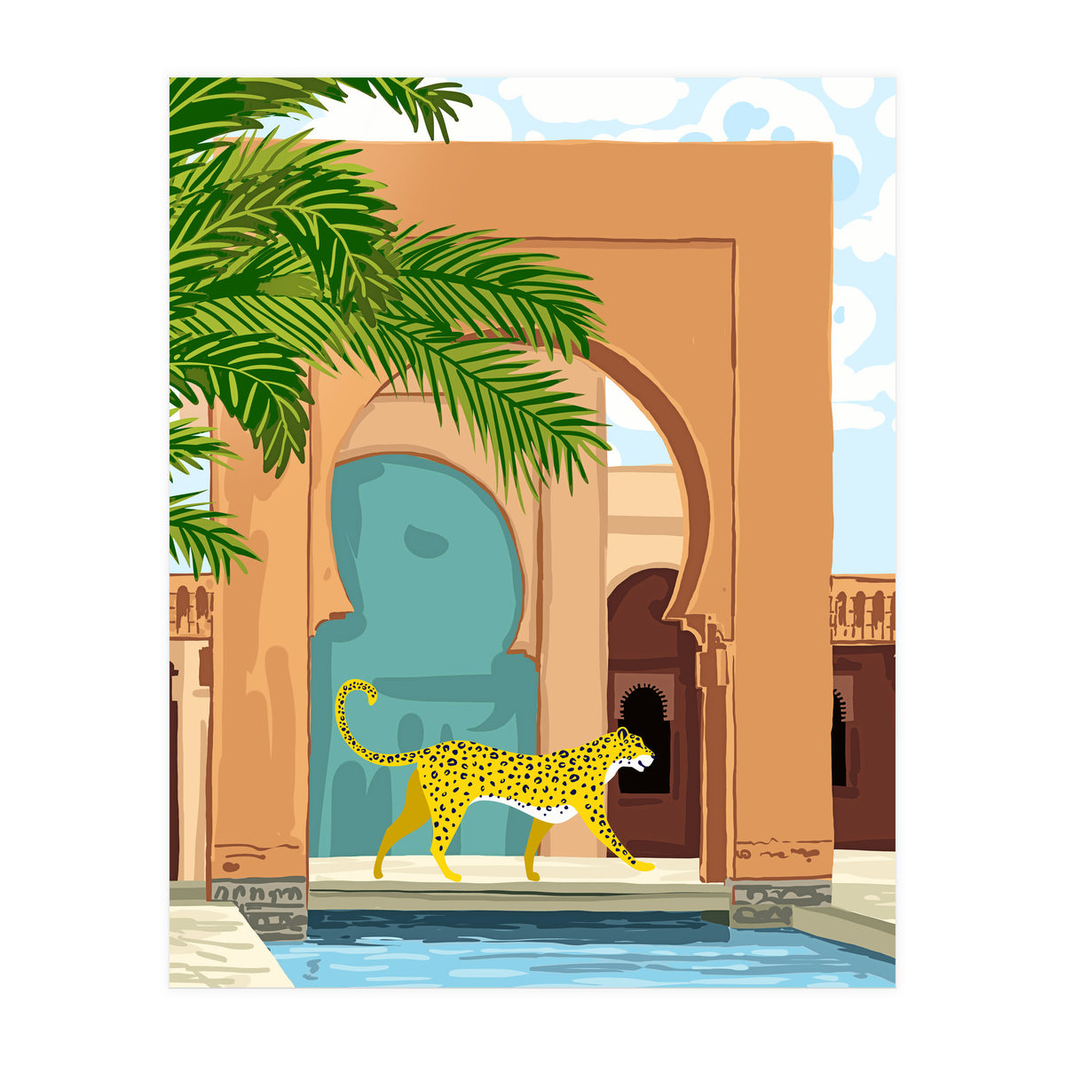 Cheetah under the Moroccan arch (Print Only)