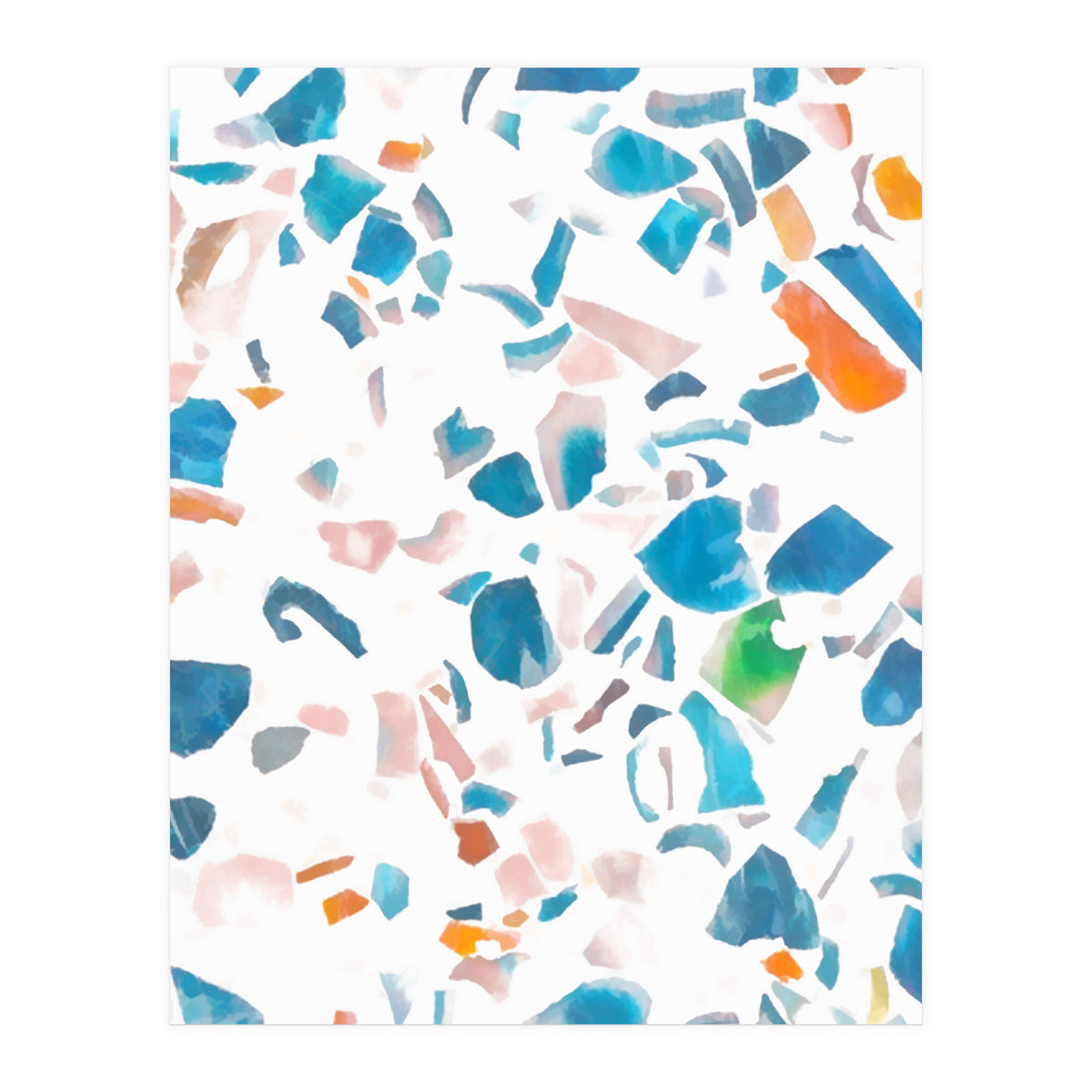 White Blue Terrazzo (Print Only)
