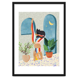 Headstand, Cat Yoga, Active Woman Workout, Eclectic Colorful Pets Terrazzo thumbnail