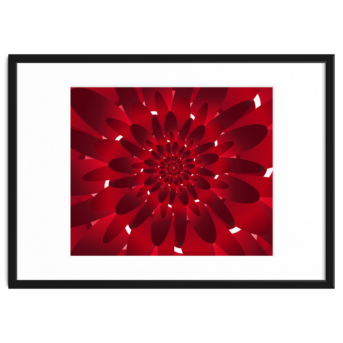 Abstract Modern Red Floral Design Art