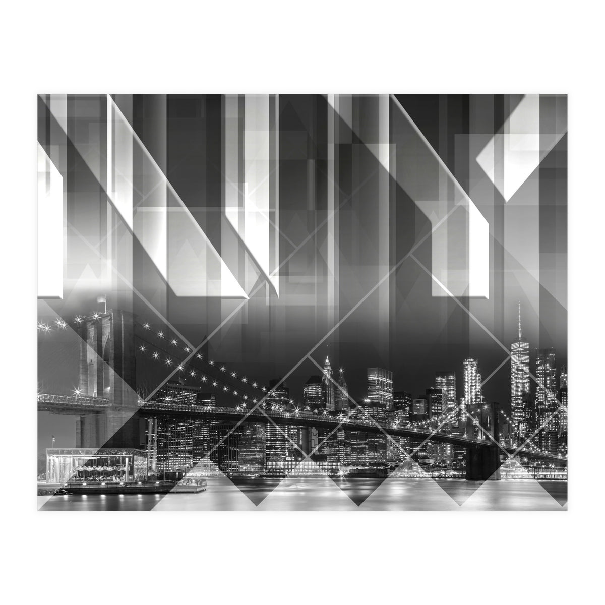 Modern Art BROOKLYN BRIDGE & SKYLINE (Print Only)