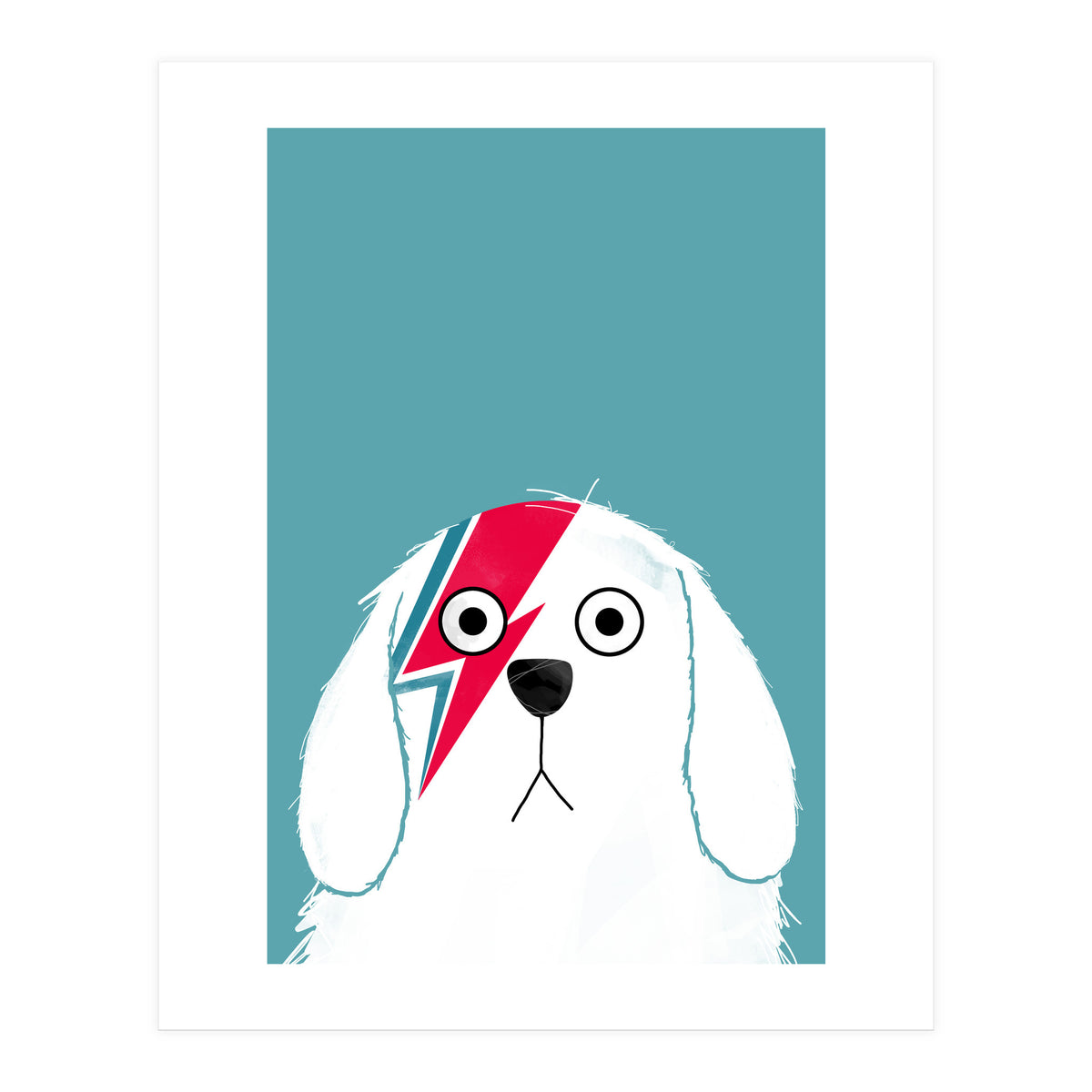 Doozal Dog Bowie White (Print Only)