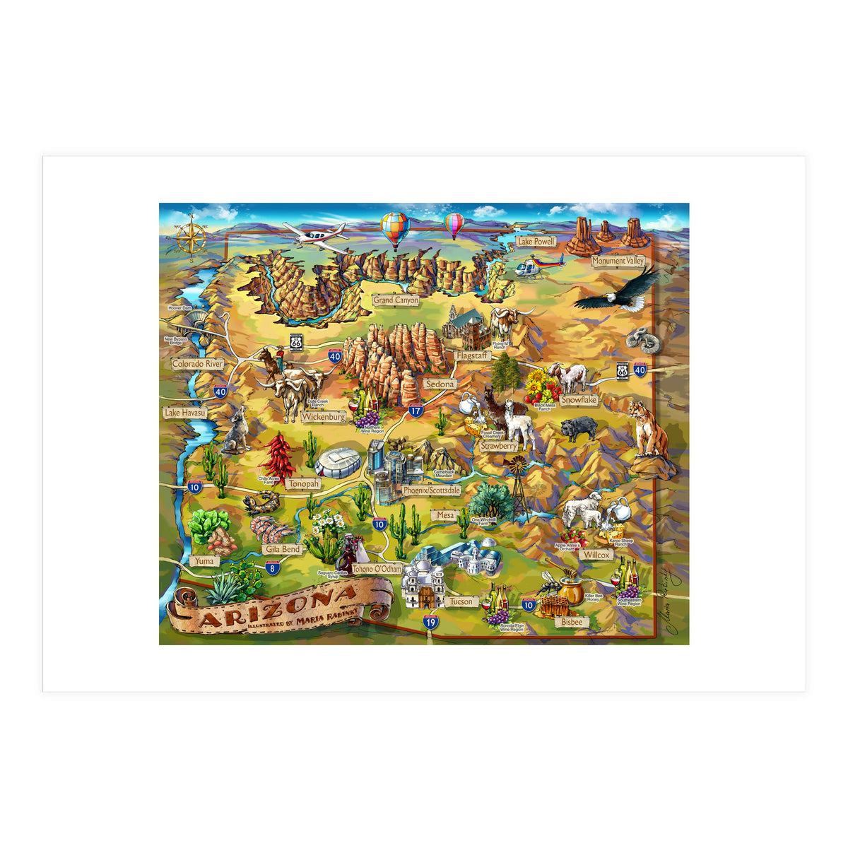 Arizona Illustrated Map (Print Only)
