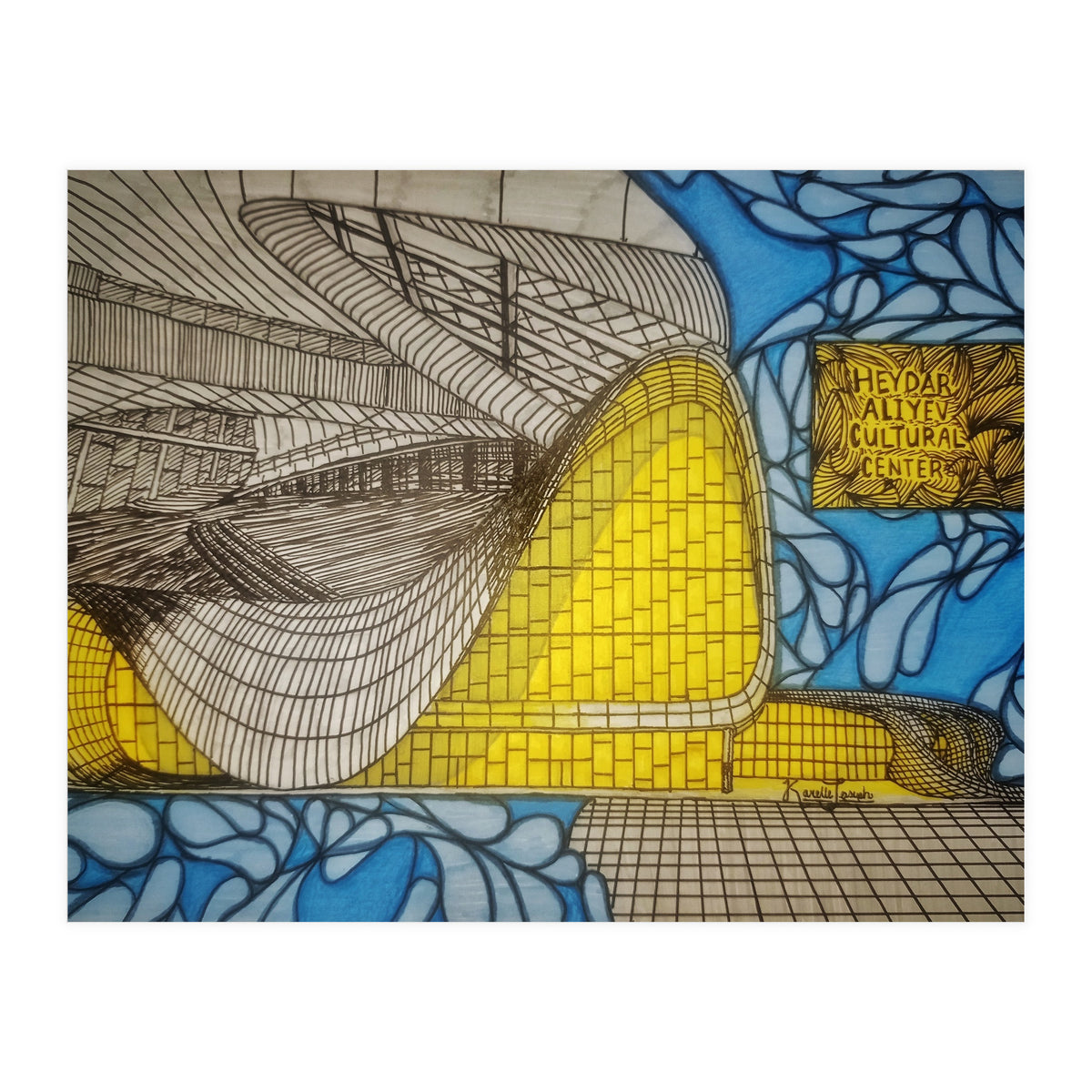 Heydar Aliyev Center Coloured (Print Only)