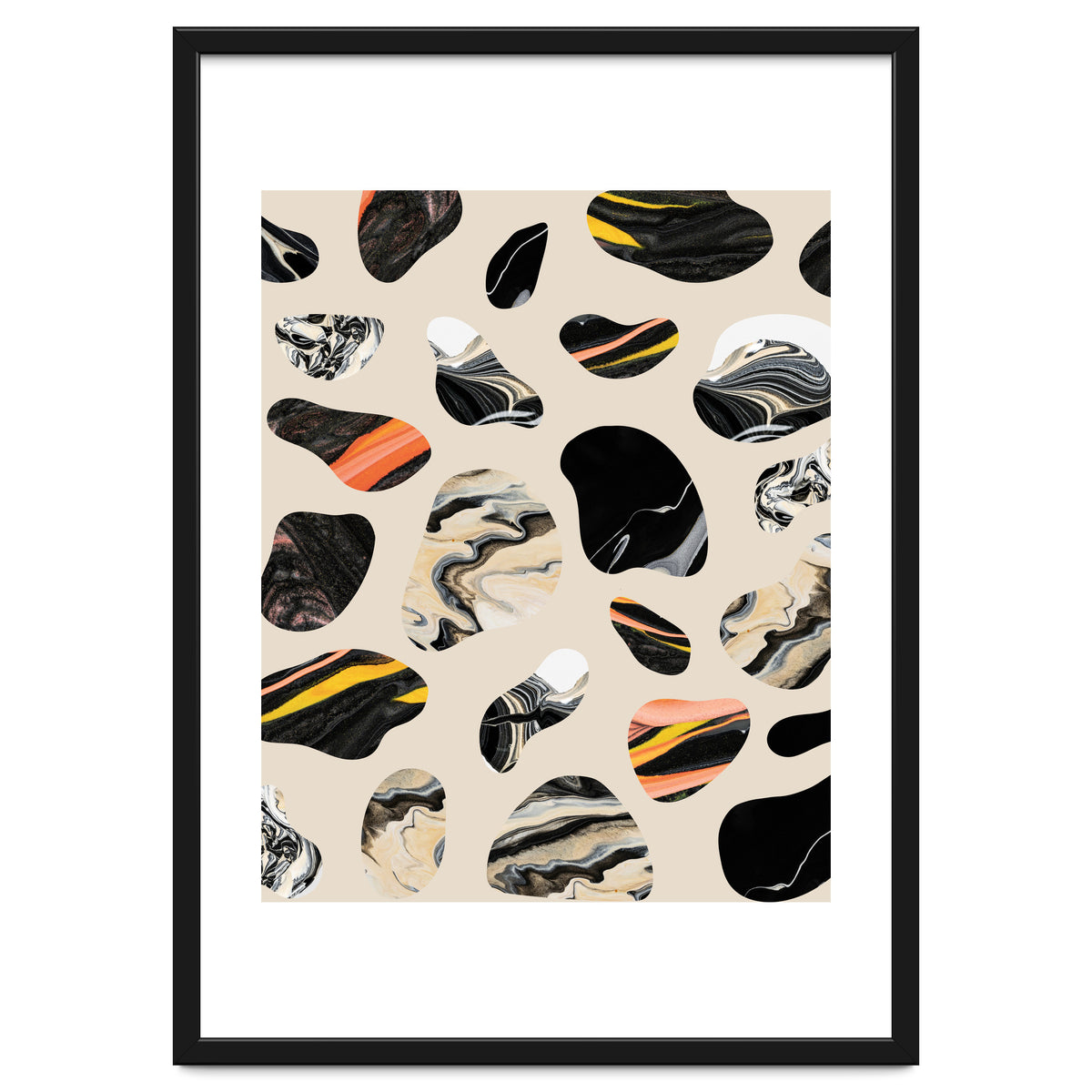 Marble Jelly Beans, Abstract Shapes Nature Eclectic Textures, Precious Stones Agate Dark Mystery