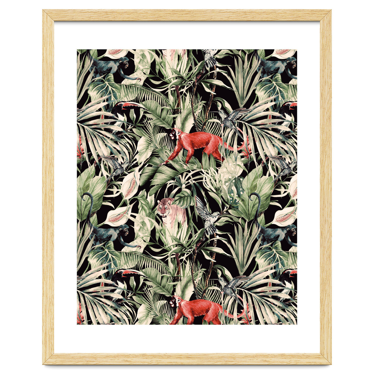 Animals In The Dark Of The Jungle