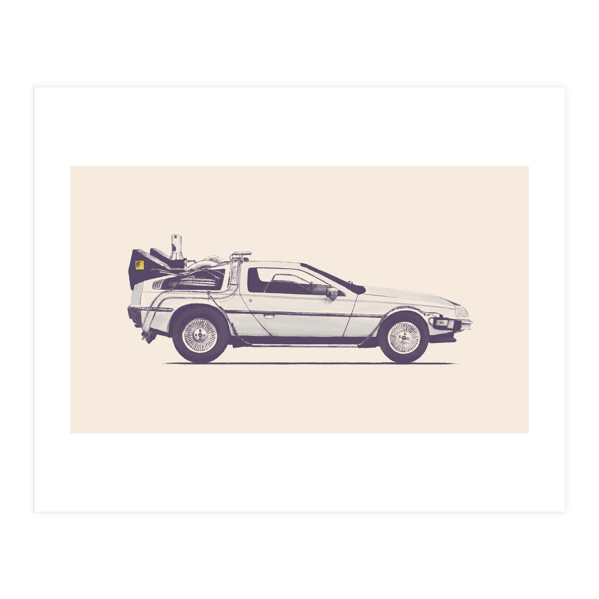 Delorean Back To The Future (Print Only)