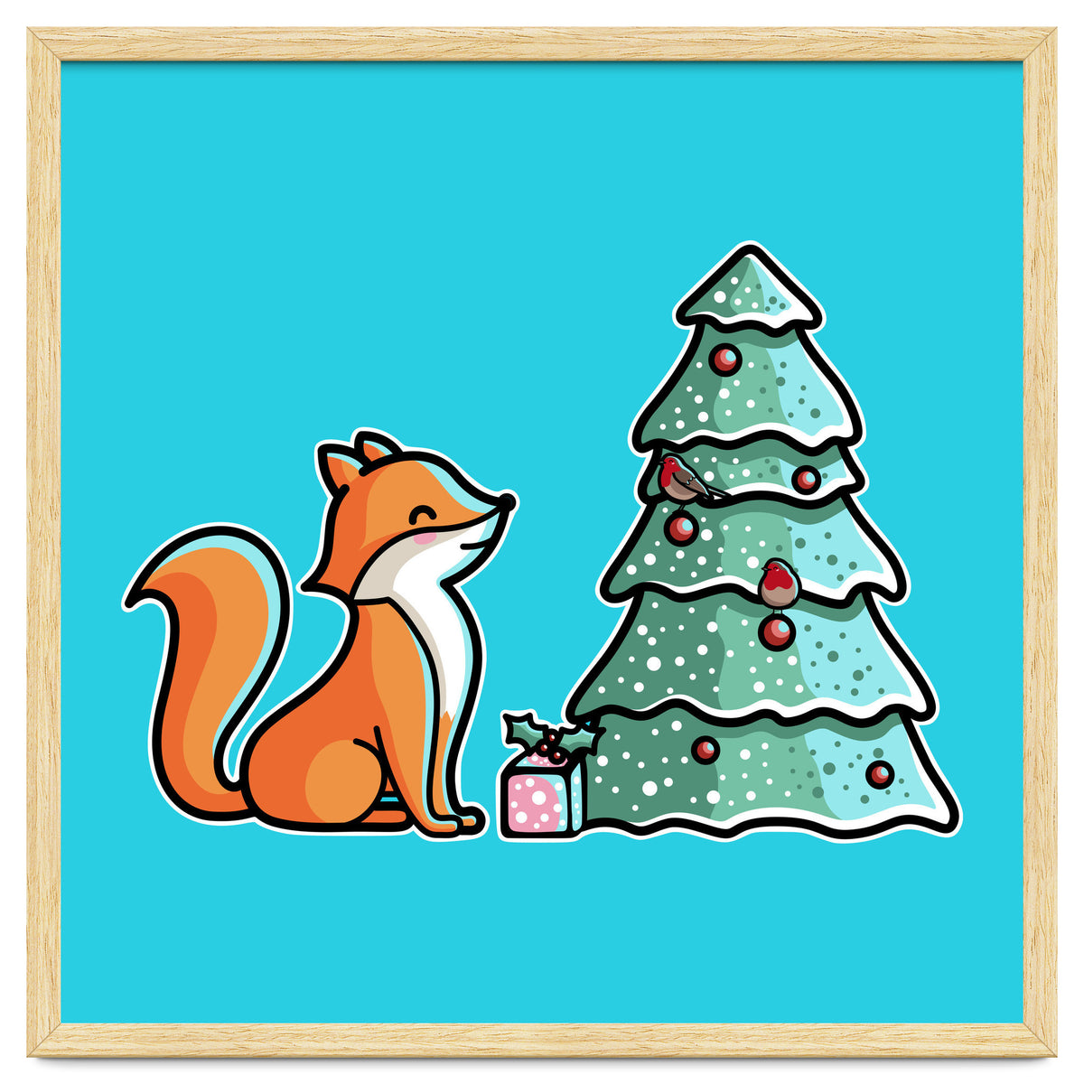 Cute Fox Christmas Tree