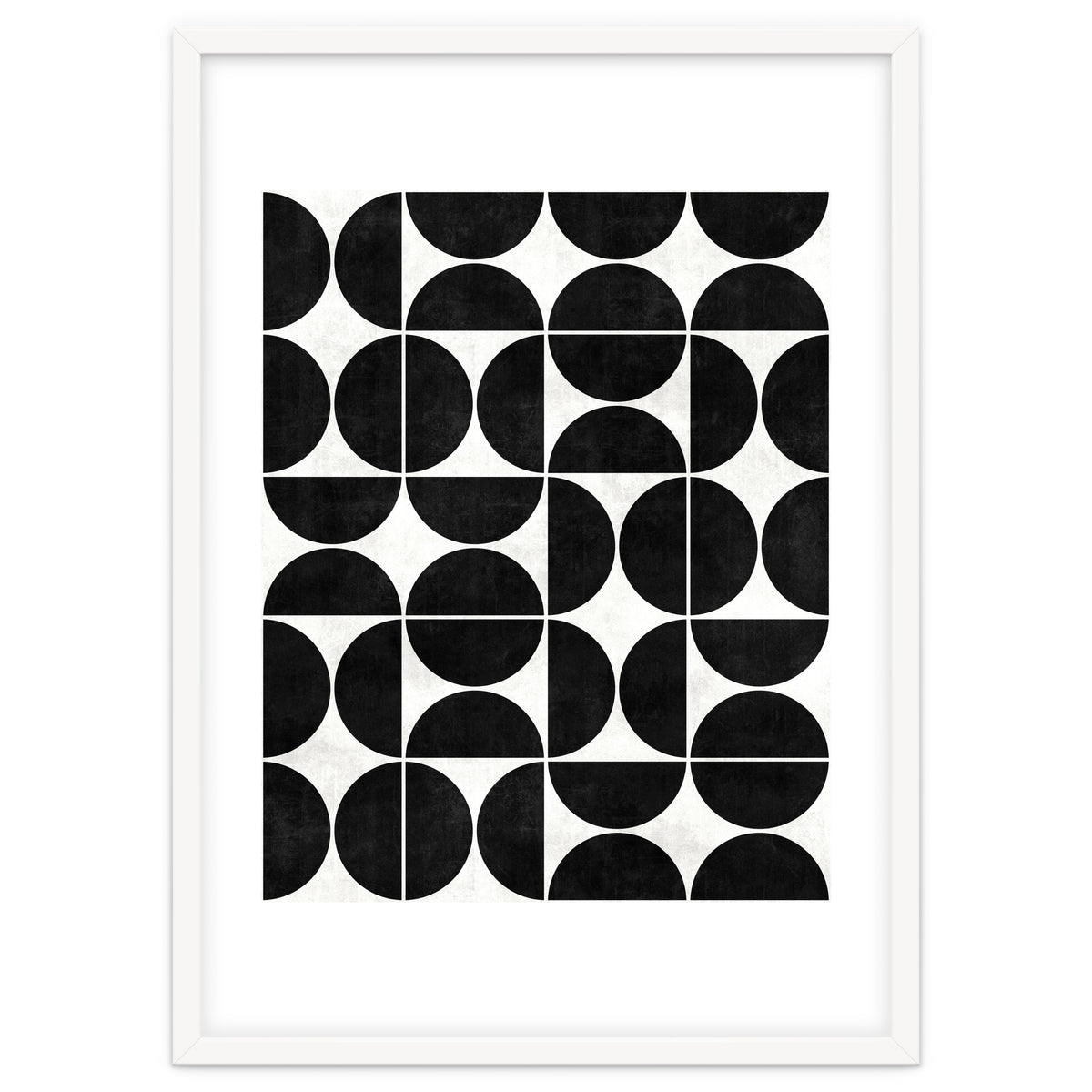 Mid-Century Modern Pattern No.3 - Black and White Concrete